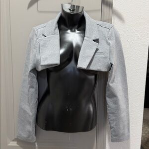 As you light heather gray cropped shrug blazer jacket oversized 6 S M